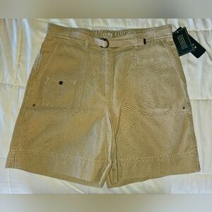 Women's tan cargo Shorts Lauren size 12 NWT